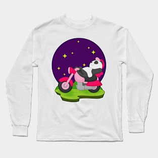 Panda Motorcycle Long Sleeve T-Shirt